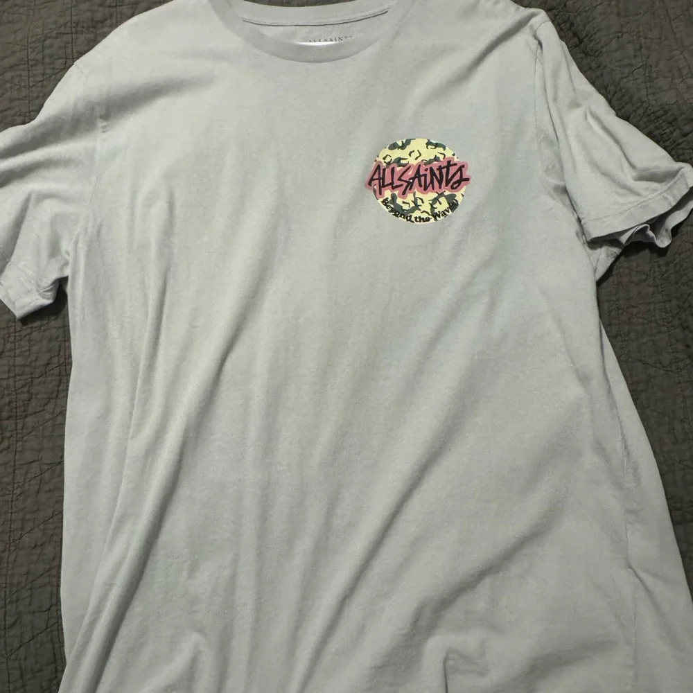 All Saints Light Gray Graphic Tee - Picture 1 of 3